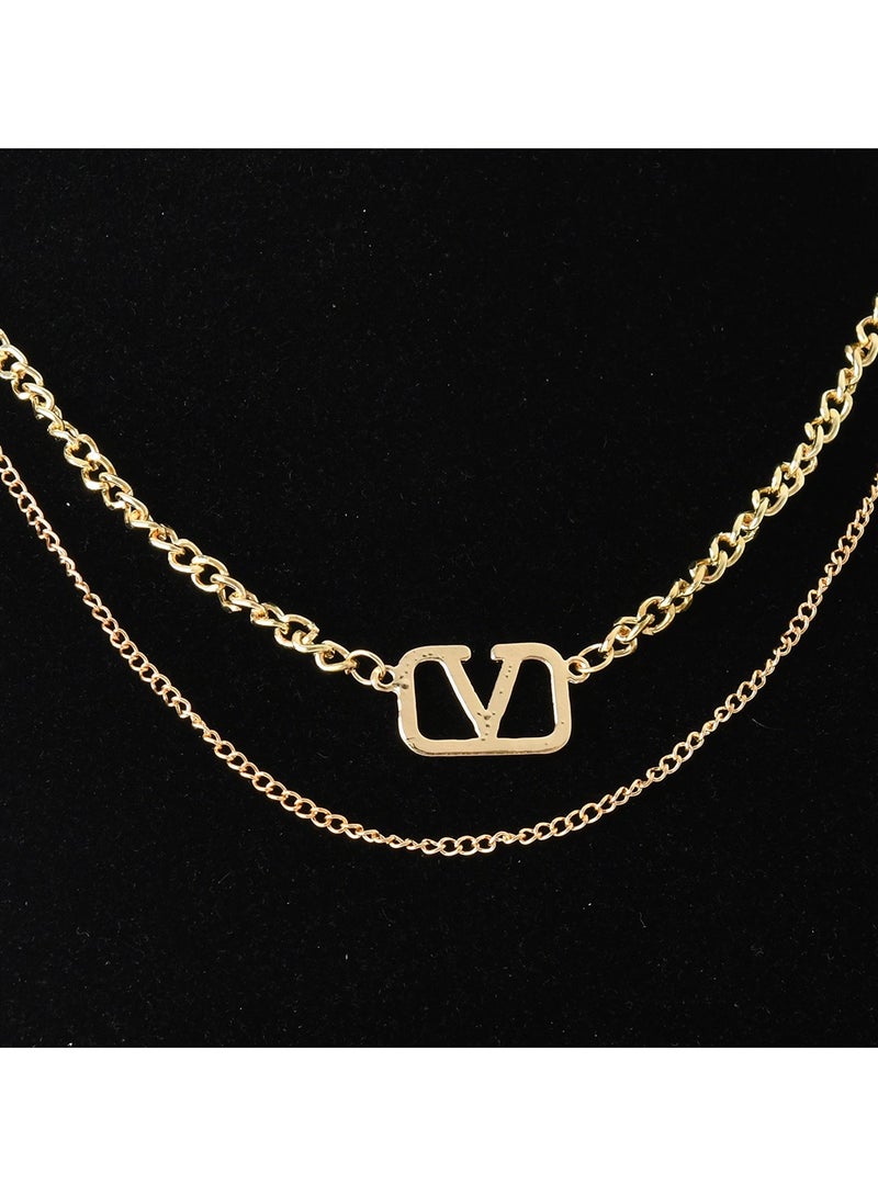 اخر العنقود سلسلة طبقتين متداخله شكل حلقات متصلة بدالاية حرف V - Image 1