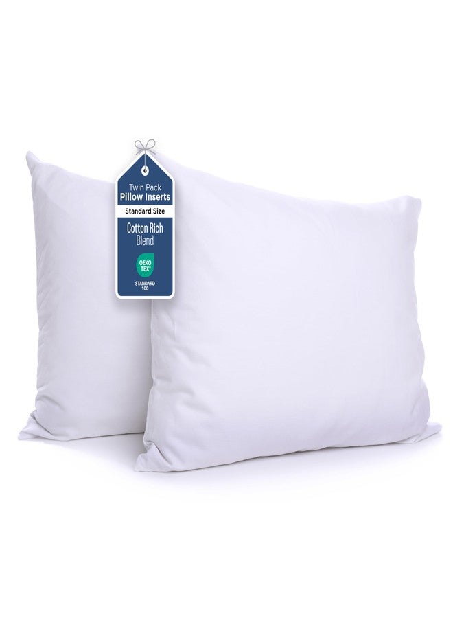 Martex Twin Pack Standard Bed Pillows, Set of 2 - Soft Down Alternative Pillows for Sleeping - Supportive Comfort for Back and Stomach Sleepers - Breathable Cotton Blend Cover - Made in USA - Image 1