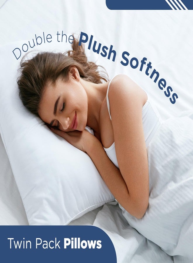Martex Twin Pack Standard Bed Pillows, Set of 2 - Soft Down Alternative Pillows for Sleeping - Supportive Comfort for Back and Stomach Sleepers - Breathable Cotton Blend Cover - Made in USA - Image 2