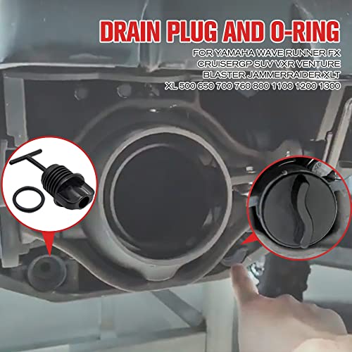 Ducpuve Drain Plug and O-Ring for Yamaha Wave Runner FX 140 Cruiser GP SUV VXR Pro Venture Blaster Jammer Raider XLT XL 500 650 700 760 800 1100 1200 1300 R Replaces EU0-62282-00-00 EU0622820000, 4 PCS - Image 3