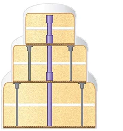Wilton Cake Support Rods and Caps For Stacking 14Piece Layer Cake Stacking Kit Strong Durable Support Rods Cake Tier Stacking Kit Purple - Image 3