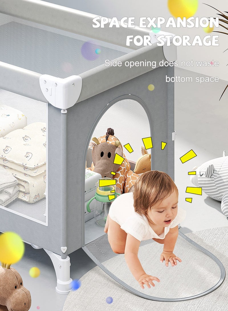 MaBaby Baby Beside Crib, Portable Double Decker Infant  Travel Cots With Diapering Table - Image 4