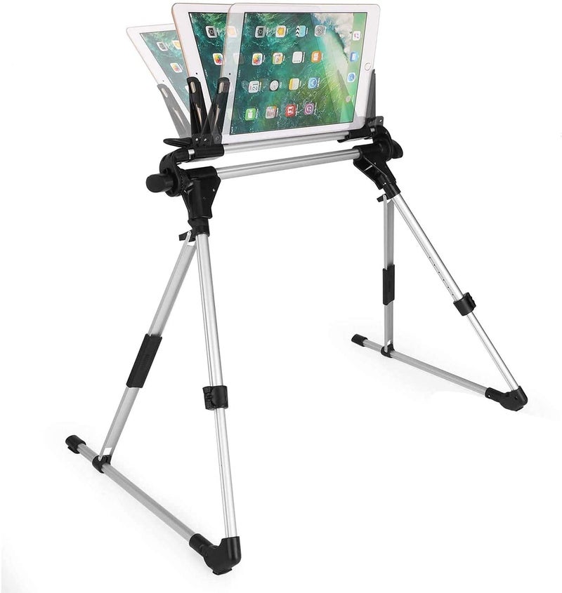 Hold Up Tablet Holder, 360 Adjustable Phone/Tablet Stand with Steel Arm, Lazy Mount Tablet Clamp for All 4"-10.5" Phones, Switch, for Gaming, Watching Video, Chatting - Image 1