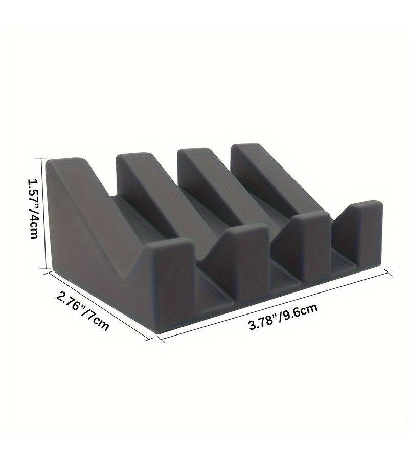 Black 2Pcs Soap Holder Silicone Soap Dish Draining Rack for Bathroom - Image 3