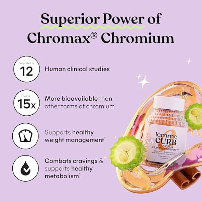 Lemme كيرب - تقليل الرغبات، تحسين استقلاب الكربوهيدرات، دعم إدارة الوزن، كروم بيكولينات المدروسة سريرياً، البطيخ المر، قرفة سيلان وخضروات سوبر فود - 60 حبة (عبوة من 2)  - Image 2