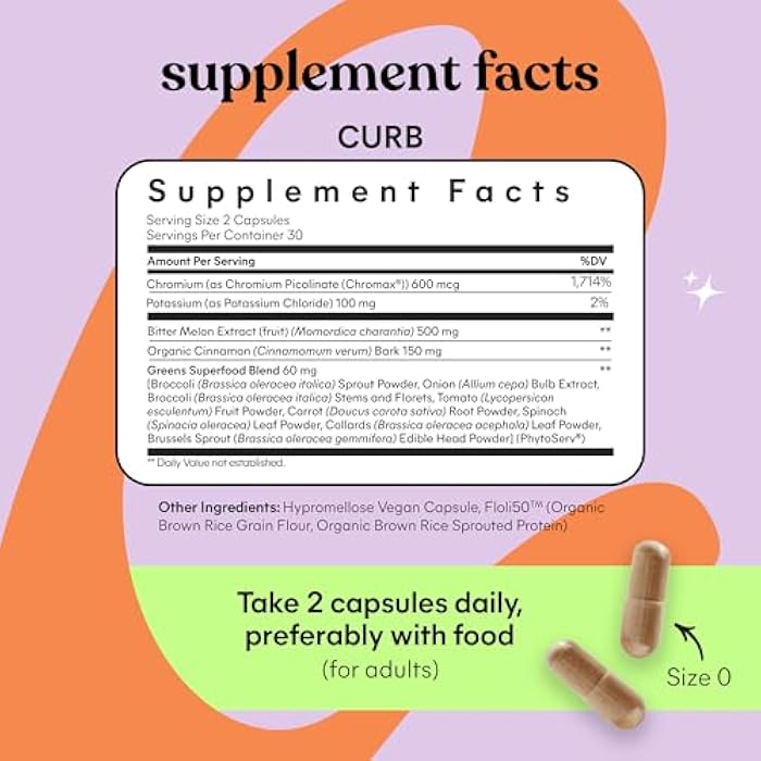 Lemme كيرب - تقليل الرغبات، تحسين استقلاب الكربوهيدرات، دعم إدارة الوزن، كروم بيكولينات المدروسة سريرياً، البطيخ المر، قرفة سيلان وخضروات سوبر فود - 60 حبة (عبوة من 2)  - Image 4