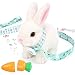 Sprstar Easter Bunny ToyBunny My Realistic Bunny ToyHopping Rabbit Plush Bunny Toywith Sounds and Movements Animated Walking Wiggle Ears Twitch Nose Gift for Toddlers BirthdayWhite Rabbit Leash - Image 2