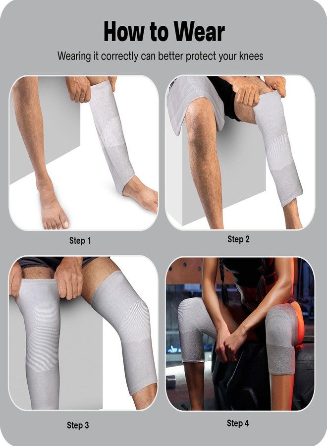 UROCK Knee Support For Men Knee Caps For Women Knee Cap For Men Knee Support For Women Knee Brace For Knee Pain Relief Products Pad Knee Guard Knee Caps Knee Support For Gym Squats (Grey) (M) - Image 4