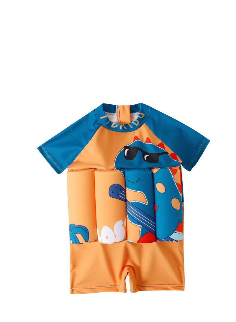 Y&D Kids Baby One-Piece Floatation Swimsuit Float Suit with Adjustable Buoyancy Bathing Cartoon Short Sleeve Swimwear Jumpsuit - Image 1