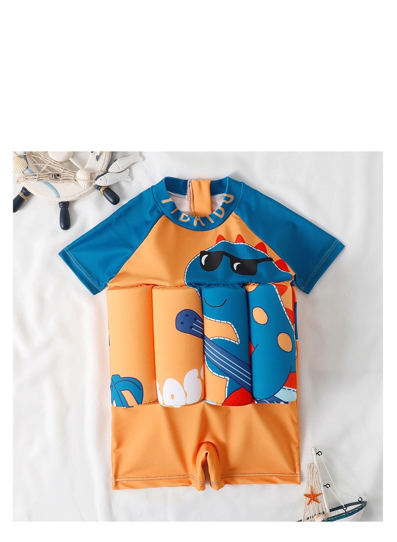 Y&D Kids Baby One-Piece Floatation Swimsuit Float Suit with Adjustable Buoyancy Bathing Cartoon Short Sleeve Swimwear Jumpsuit - Image 2