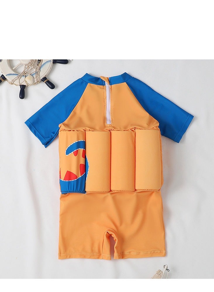 Y&D Kids Baby One-Piece Floatation Swimsuit Float Suit with Adjustable Buoyancy Bathing Cartoon Short Sleeve Swimwear Jumpsuit - Image 3