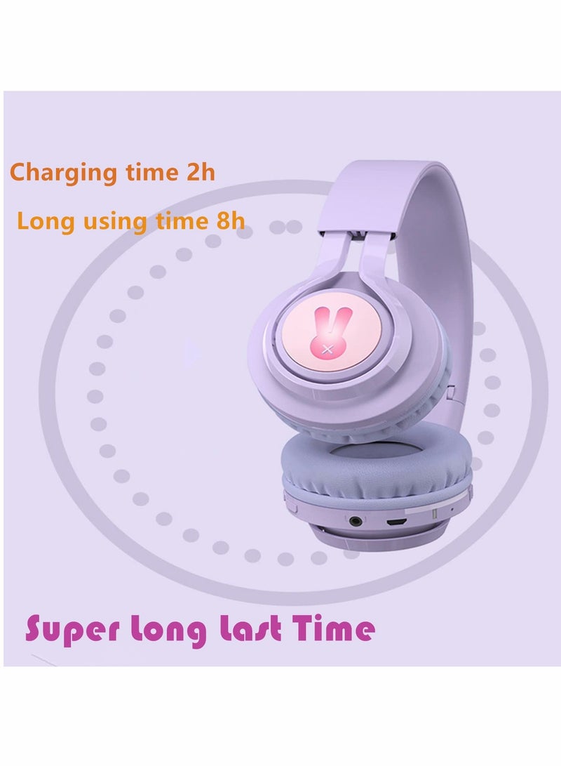 KASTWAVE Wireless Headphones for Kids, 85dB Volume Limited, Wired and Wireless Dual Mode Bluetooth Headphones, Foldable On Ear Heaphones for Kids, Boys, Girls (Purple) - Image 5