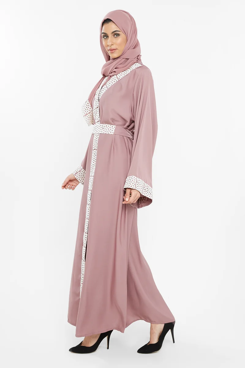 النخبة Casual abaya with belt-AJ82A