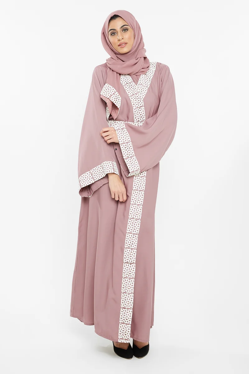 النخبة Casual abaya with belt-AJ82A