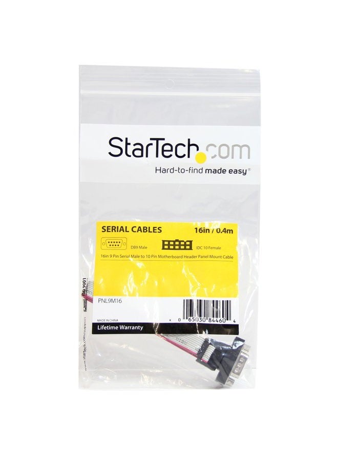StarTech .com PNL9M16 9 Pin Serial Male to 10 Pin Motherboard Header Panel Mount Cable, Gray, 16 inch - Image 4
