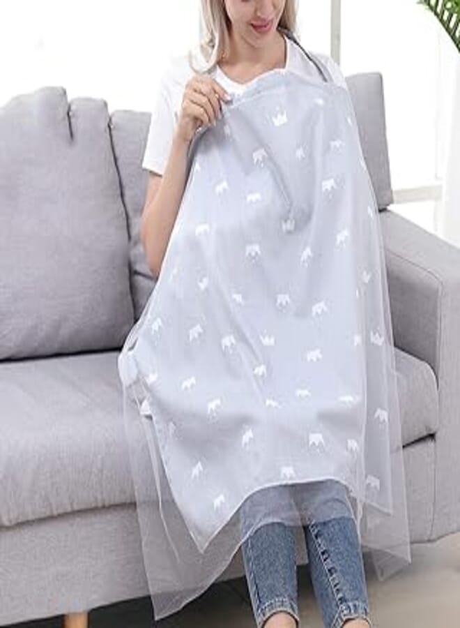 Breastfeeding Mother Nursing Apron, Double Layer Net Yarn Nursing Cover for Shopping Cart Stroller Cover, Sunshade (Size : 100 * 70cm)