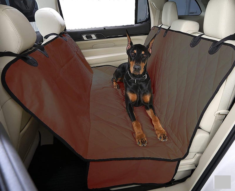 Petslover Polyester Dog Back Seat Cover Protector Waterproof Scratchproof Hammock for Dogs Backseat Protection Against Dirt and Pet Fur Durable Pets Seat Covers for Cars (Hatchback Cars, Brown) - Image 2