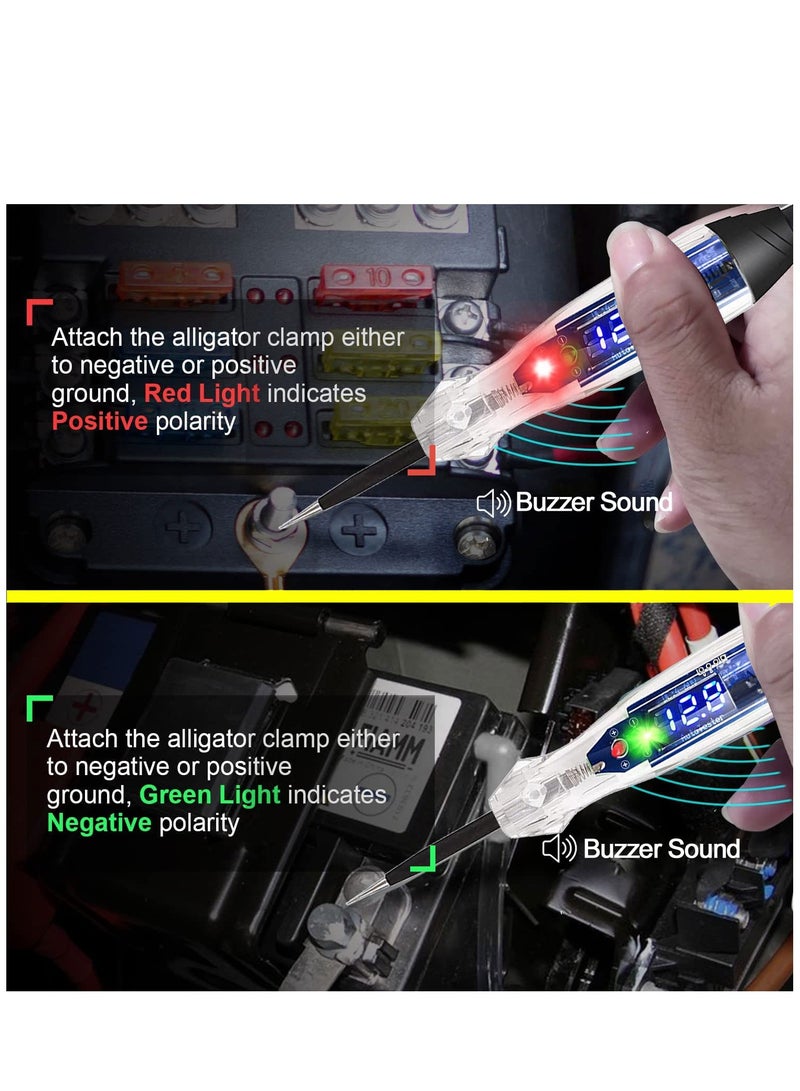 Premium LED Bulb Automotive Circuit Tester, 4-60V Test Light with 102 Inch PU Extended Spring Wire, Sharp Hard Steel Probe Vehicle Circuits Low DC Voltage Tester  - Image 3