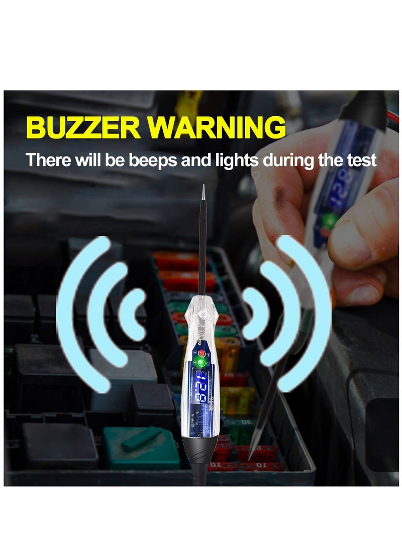 Premium LED Bulb Automotive Circuit Tester, 4-60V Test Light with 102 Inch PU Extended Spring Wire, Sharp Hard Steel Probe Vehicle Circuits Low DC Voltage Tester  - Image 4