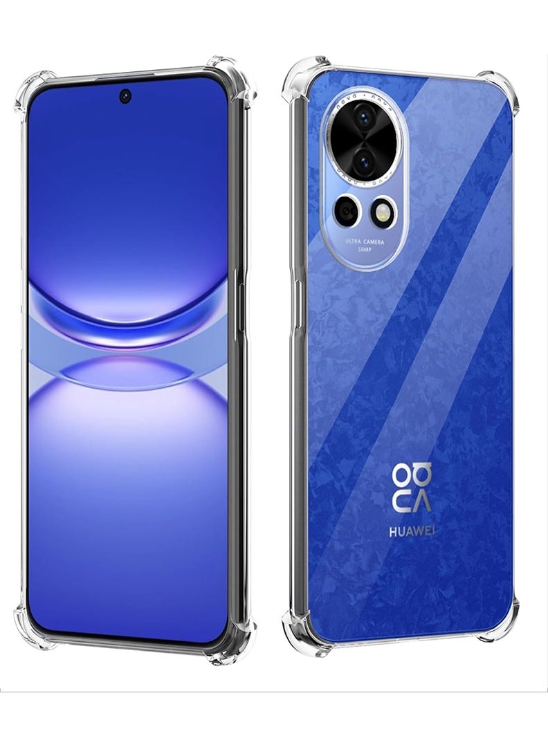 Theodor Huawei Nova 12 Pro Clear Case, Shock-Absorption TPU Cell Phone Cover with Reinforced Corners, Soft Flexible & Crystal Clear Protective Bumper Case - Image 1