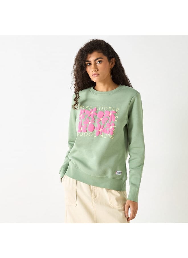 Lee Cooper Lee Cooper Logo Embossed Sweatshirt with Long Sleeves  - Image 1
