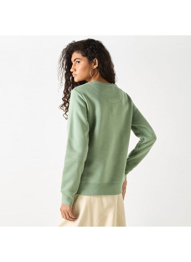 Lee Cooper Lee Cooper Logo Embossed Sweatshirt with Long Sleeves  - Image 3