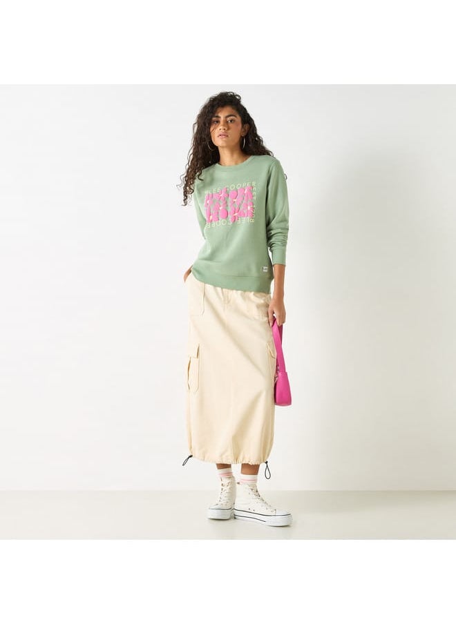 Lee Cooper Lee Cooper Logo Embossed Sweatshirt with Long Sleeves  - Image 2