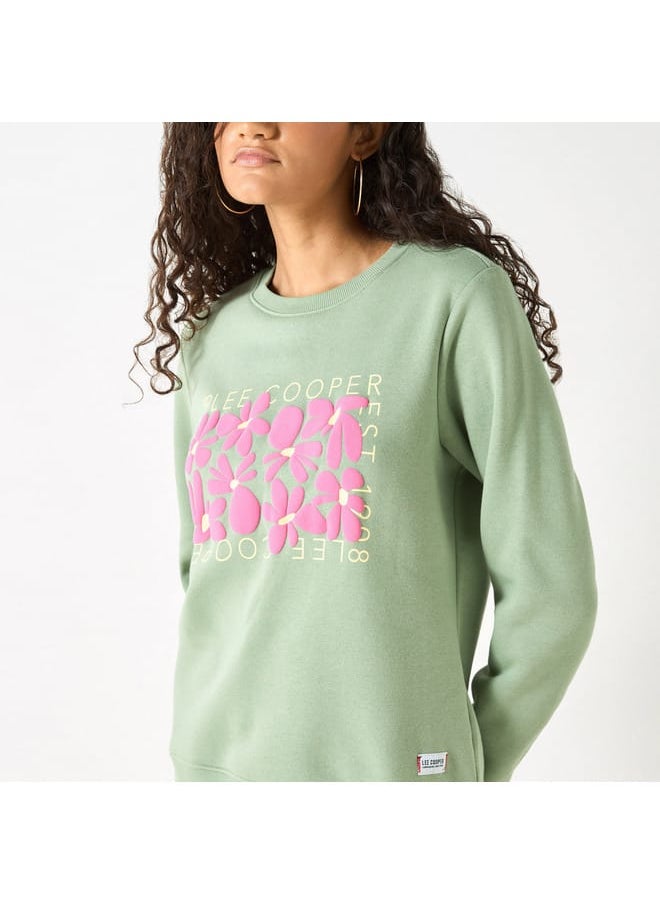 Lee Cooper Lee Cooper Logo Embossed Sweatshirt with Long Sleeves  - Image 4