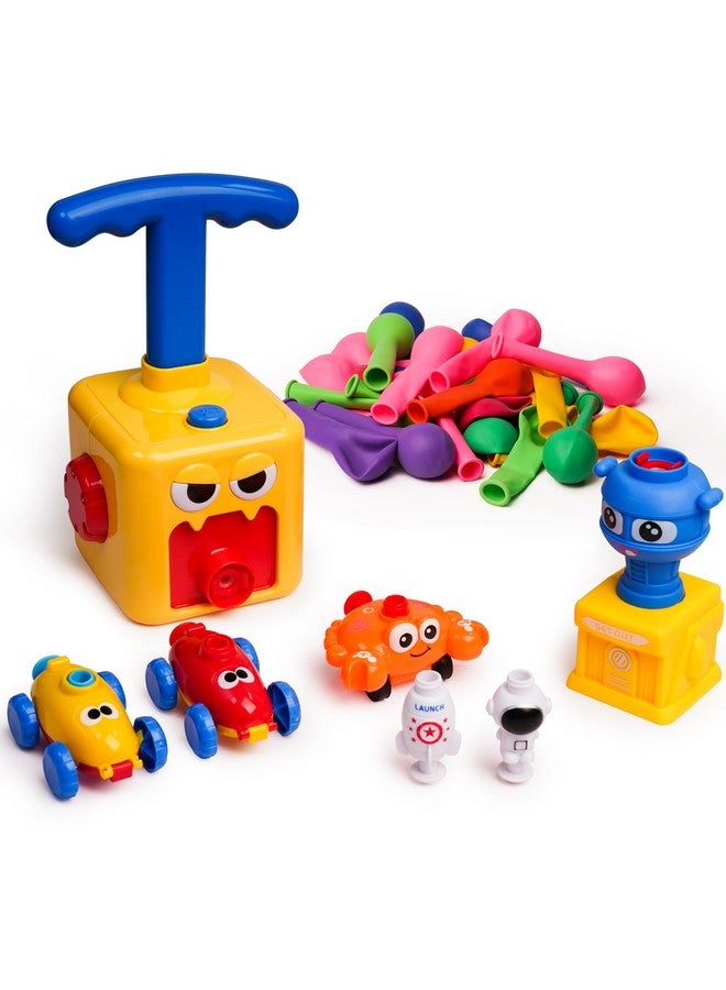 LiKee Balloon Powered Toys Monster Face Pump For 3+ Year Old Boys Girls, Car Racers Birthday Party Supplies Preschool Educational Science Stem Toys With Manual Balloon Pump For Kids - Image 1