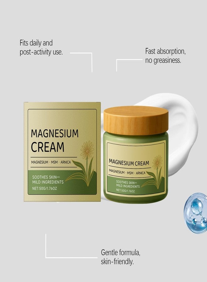 OSFRIAGE Magnesium Cream with MSM & Arnica，Mild Ingredients for Skin Soothing, Fast-Absorbing Non-Greasy Massage Cream for Daily Comfort (2PCS - Image 4