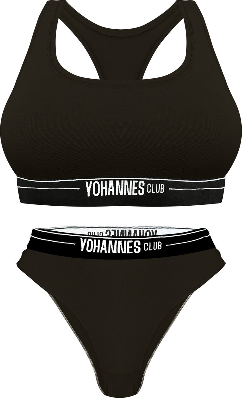Yohannes Club Yohannesclub Women's Underwear Set(B. Bra-Brazilian), Black - Image 1