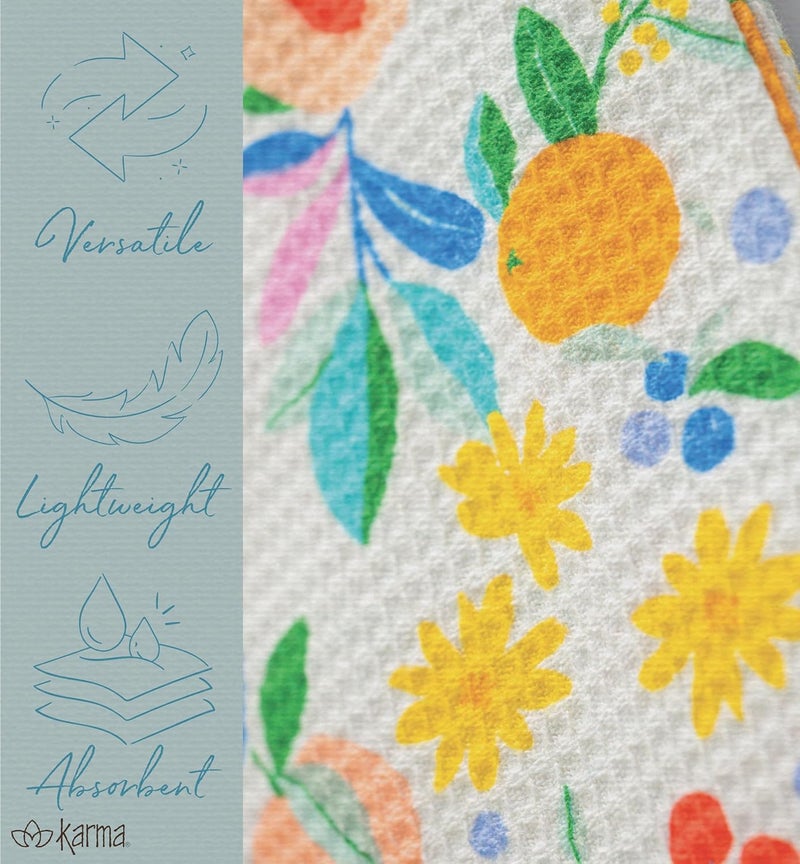 Karma , Waffle Weave Tea Towel Set of 2, 100% Cotton Waffle Weave Kitchen Dish Towels, 28x20 Inch Tea Towels for Kitchen Cleaning & Drying Dishes, Hearts - Image 5