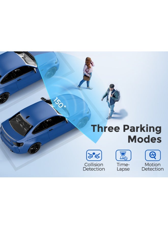 أزدوم كاميرا سيارة AZDOM E M550 Pro بحماية شاملة ثنائية الاتجاه، تسجيل بدقة 4K، شاشة 3.19 بوصة، نظام رؤية ليلية بالأشعة تحت الحمراء، ووضع حماية للمواقف على مدار 24 ساعة.** - Image 4