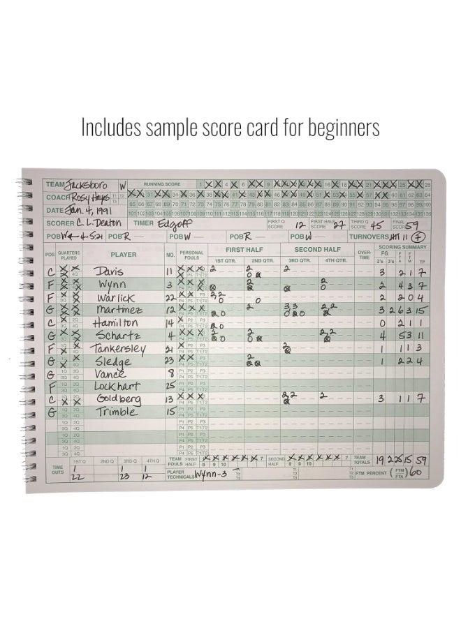 Cramer Mark V Basketball Scorebook, 30 Games, 14 Player Positions, 8.5 x 11 Wire Bound | Playbook for Basketball Stats | League, High School, or Middle School Basketball Score Book for Coaches - Image 3