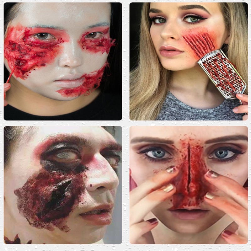 Face Paint Kit: Oil-Based Skin-Friendly Formula - Vivid Creamy Colors With Soft Fluffy Brushes for Halloween Cosplay Stage Performances Themed Parties - Image 4