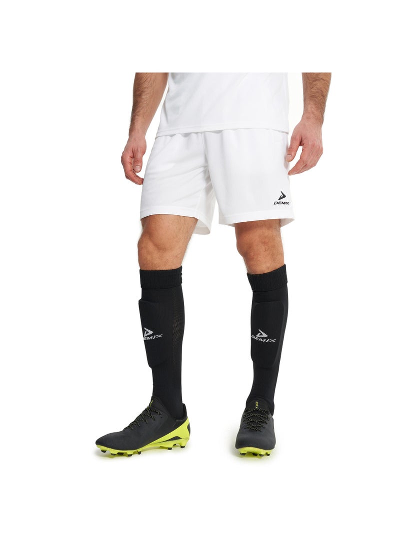 Demix Men’s Soccer Shorts - Demix Playmaker Tr Sho White Lightweight & Breathable Shorts with Moisture-Wicking Fabric & Adjustable Fit - Image 1