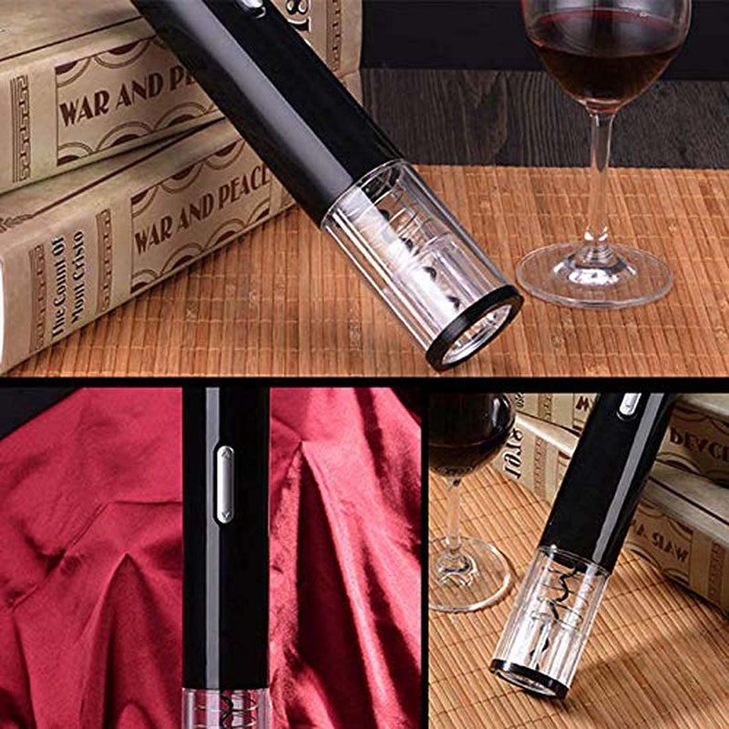 LAVNIK LAVNIK Wine Bottle Opener with Removable Foil Cutter for RubberPlastic CorksLarge Format Bottles Automatic Wine Opener Corkscrew with Foil Cutter Reusable Wine Opener Gift for Waiter Women in Home Kitchen Party Bar Outdoor  - Image 2