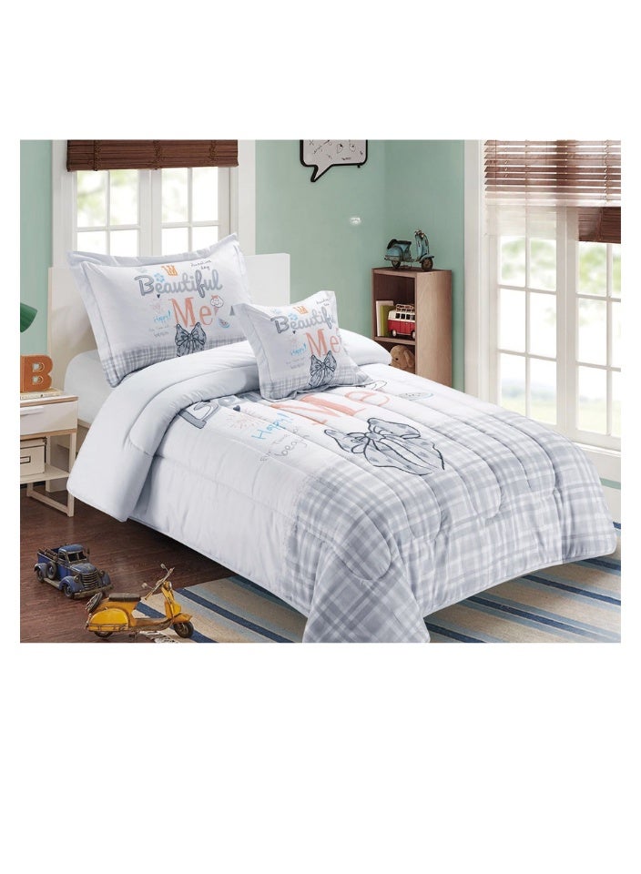 SMART HOME Luxuriously designed 4-piece children's bedding set with comfortable filling. 4-piece reversible bedding set: 170 x 230 cm quilt, fitted sheet, pillowcase, and pillowcase. High-quality, soft microfiber fabric. Ideal for children's rooms - Image 1