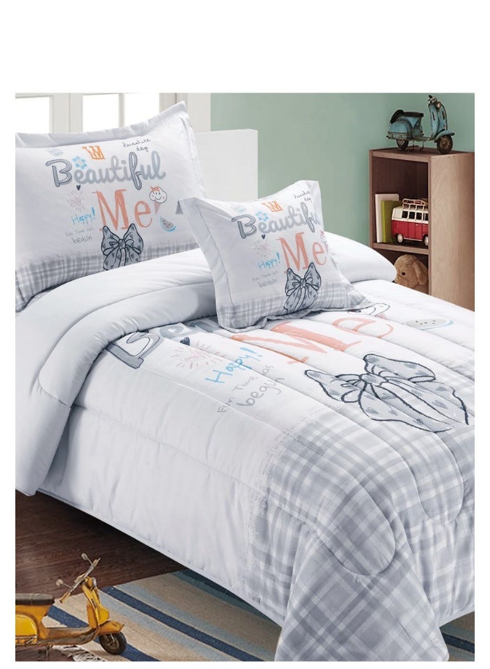 SMART HOME Luxuriously designed 4-piece children's bedding set with comfortable filling. 4-piece reversible bedding set: 170 x 230 cm quilt, fitted sheet, pillowcase, and pillowcase. High-quality, soft microfiber fabric. Ideal for children's rooms - Image 3