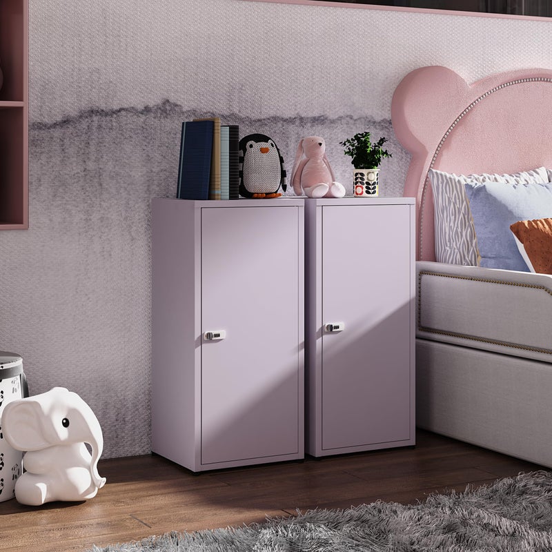 MIOCASA Metal Locker Storage Cabinet with Lock and Shelves,Single Door Lockable Cabinet for Bedroom,School,Kindergarten (Purple) - Image 2