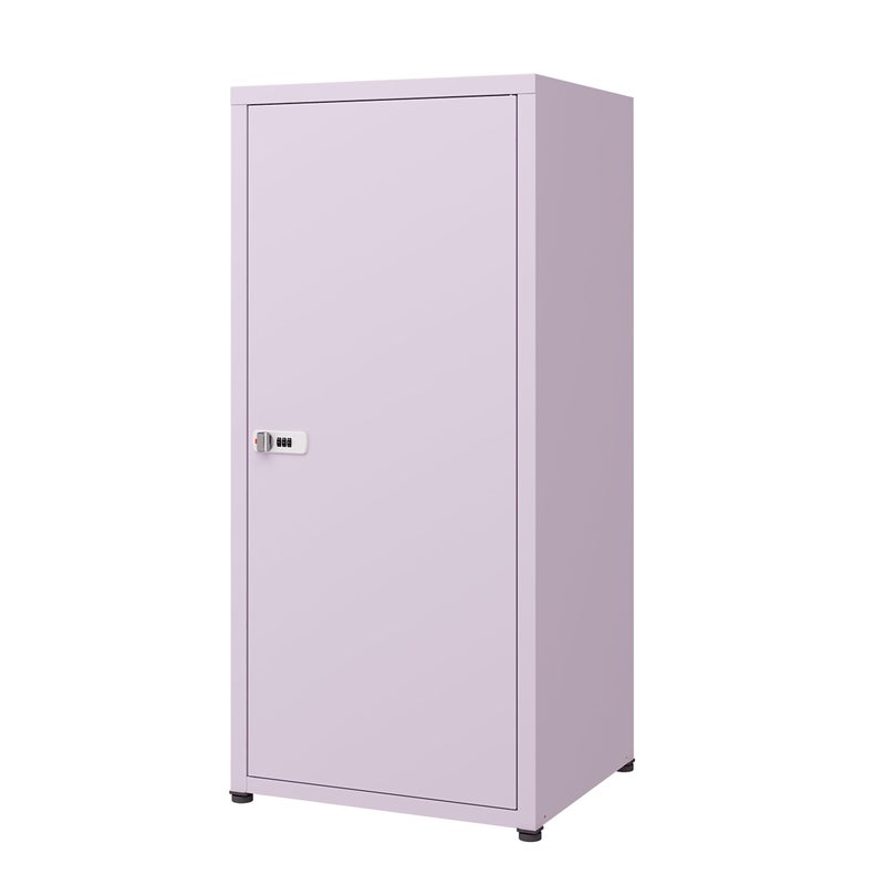 MIOCASA Metal Locker Storage Cabinet with Lock and Shelves,Single Door Lockable Cabinet for Bedroom,School,Kindergarten (Purple) - Image 1