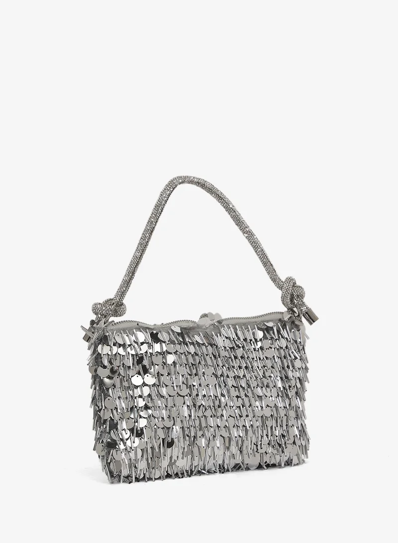 Ella Limited Edition Silver Sequin Handle Mini Bag