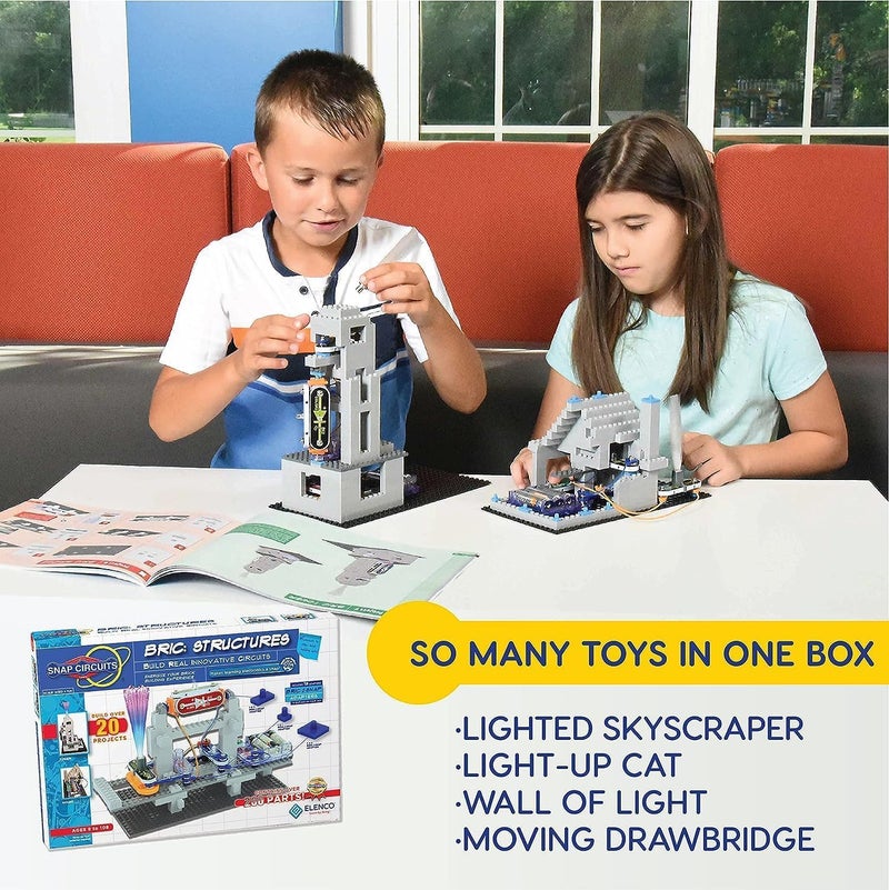Snap Circuits BRIC: Structures | Brick & Electronics Exploration Kit | Over 20 Stem & Brick Projects | Full Color Project Manual | 20 Parts | 75 BRIC-2-Snap Adapters | 140+ BRICs - Image 2