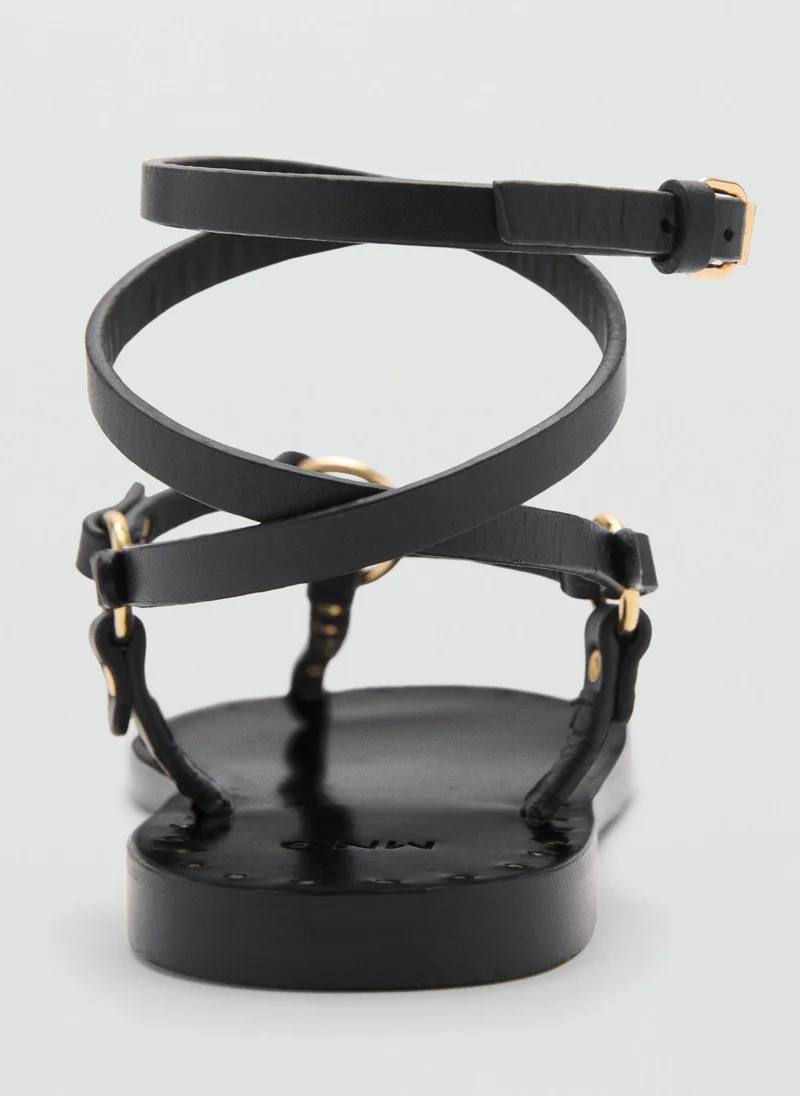 مانجو Split Leather Sandals With Buckle