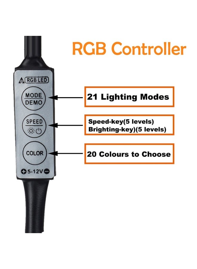 XERGY USB 5V 5050 RGB Led Flexible Strip Light Multi-Color Changing Lighting Kit, Tv Background Lighting with Mini Controller for Tv Pc Laptop Bias Lighting (1 Meter for Tv'S Upto 28") 1 Meters - Image 2