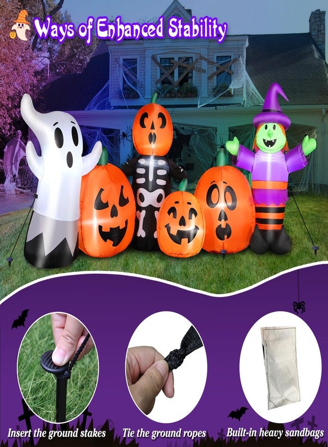 FunFanso 8FT Halloween Inflatable Witch Outdoor Decoration, Lighted Blow Up Yard Decor with Banner I Smell Children, Ghost Built-in Bright LED Light for Home Garden Ground Lawn Patio Outside Holiday Party Prop - Image 4
