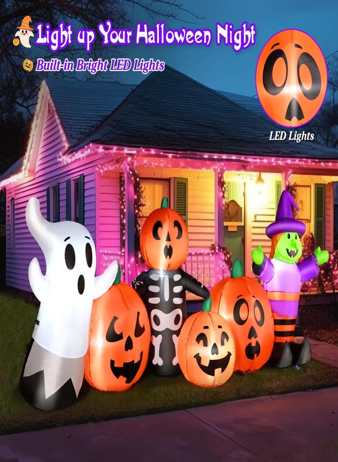 FunFanso 8FT Halloween Inflatable Witch Outdoor Decoration, Lighted Blow Up Yard Decor with Banner I Smell Children, Ghost Built-in Bright LED Light for Home Garden Ground Lawn Patio Outside Holiday Party Prop - Image 2