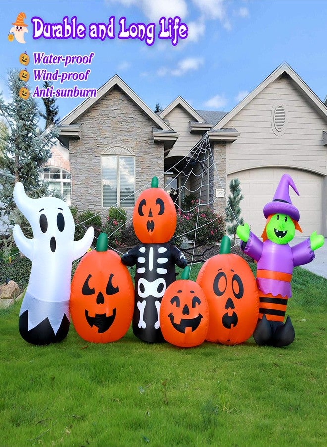 FunFanso 8FT Halloween Inflatable Witch Outdoor Decoration, Lighted Blow Up Yard Decor with Banner I Smell Children, Ghost Built-in Bright LED Light for Home Garden Ground Lawn Patio Outside Holiday Party Prop - Image 5