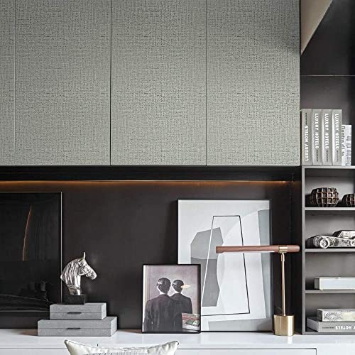 ELTON Grey Fabric Textured Self Adhesive Waterproof Wallpaper Furniture Film Contact Paper for Table top,Furniture, Almirah Doors and Other DIY, Renovation Project (45X 300 cm, Grey Fabric) - Image 3