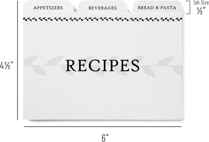 Jot  Mark Recipe Card Dividers - 24 Tabs per Set, Works with 4x6 Inch Cards, Helps Organize Recipe Box (Classic) - Tab Divider - Image 5